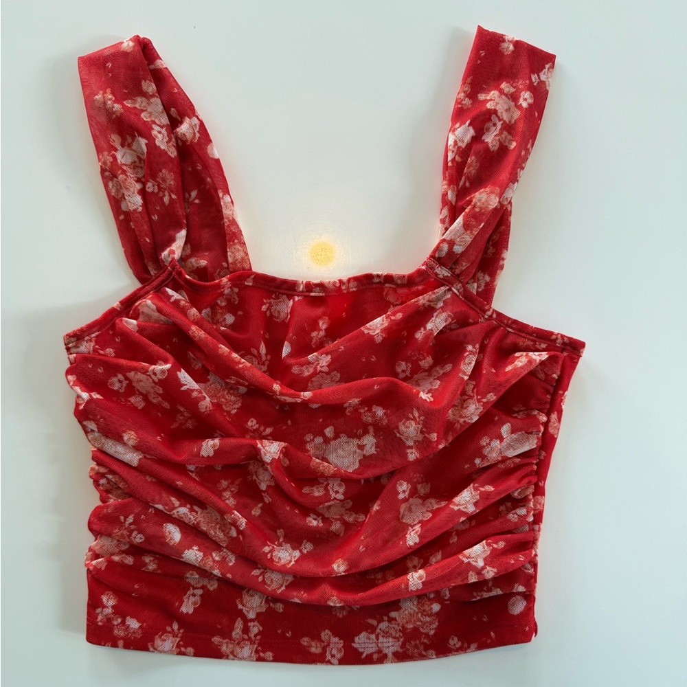 SHEIN Crop Tank Draped Collar SZ S